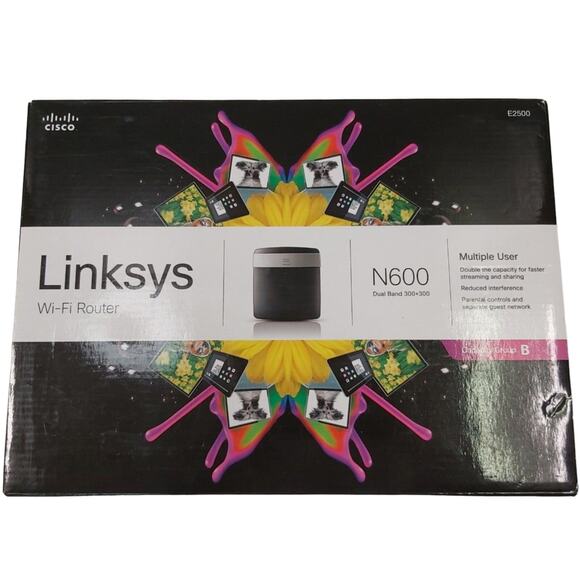 Cisco Linksys N600 Dual-Band Wireless-N Router Advanced Simultaneous WiFi - Picture 2 of 6